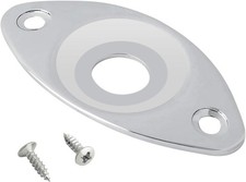 Holmer Guitar Jack Socket Plate Curved Recessed Oval Football Style Chrome