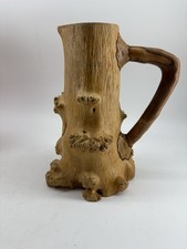 Vtg Root Burl Wood Decorative Pitcher Hand Turned Home Accent Folk Art Rustic