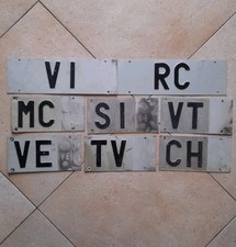 Lotto 8 Targhe Sigle D'epoca Vintage License Plate Italy Amni 80 90