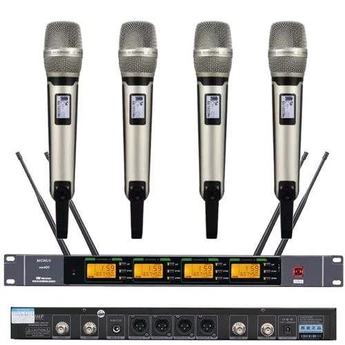 4 Hand SKM9800 Wireless Microphone System 4 SKM9800 Handheld Mics 540-590MHz Set - Picture 1 of 13