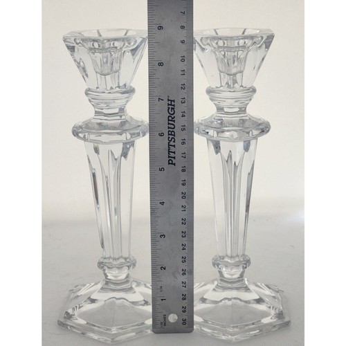 CANDLESTICKS-Handmade Crystal-Made in Romania-Clear-Taper Candles - 9"-Set of 2 - Picture 11 of 11