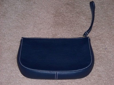 Vintage Talbots hand clutch Navy blue New