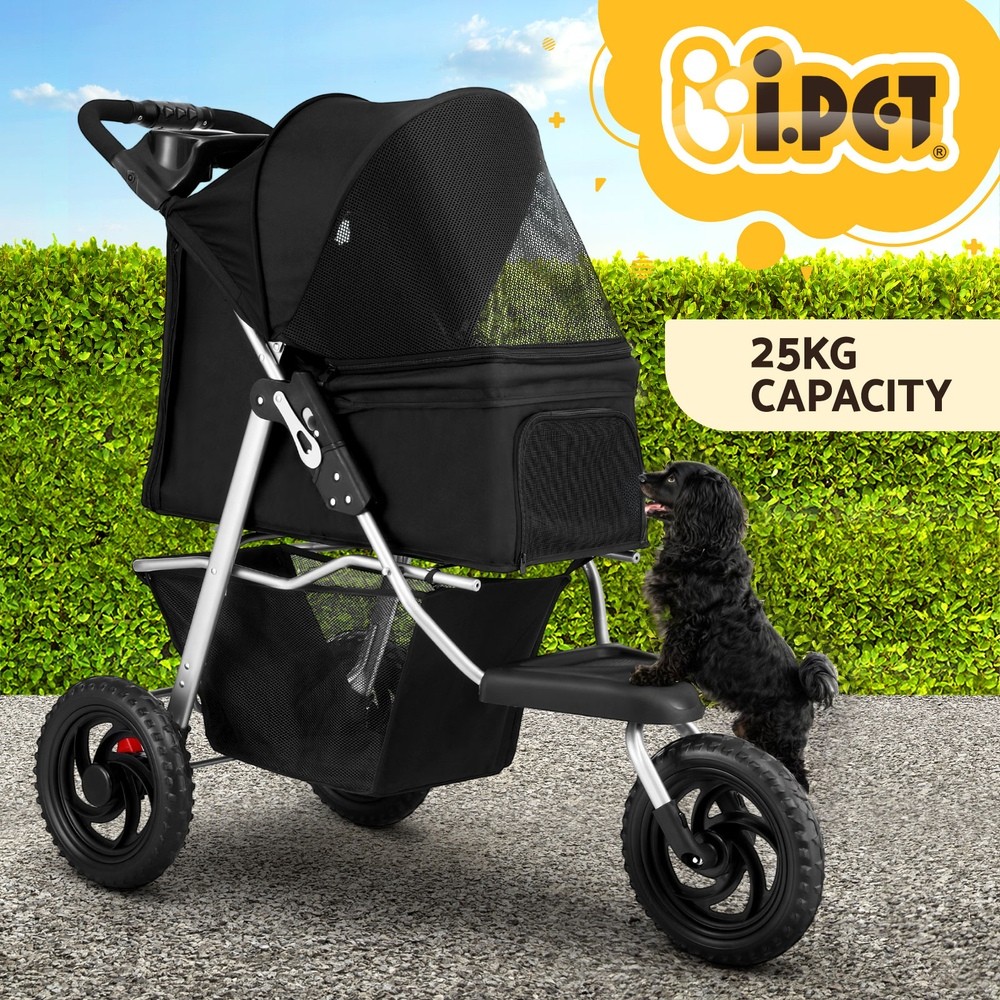 Pet Dog Stroller Pram Large Cat Carrier Travel Wheels