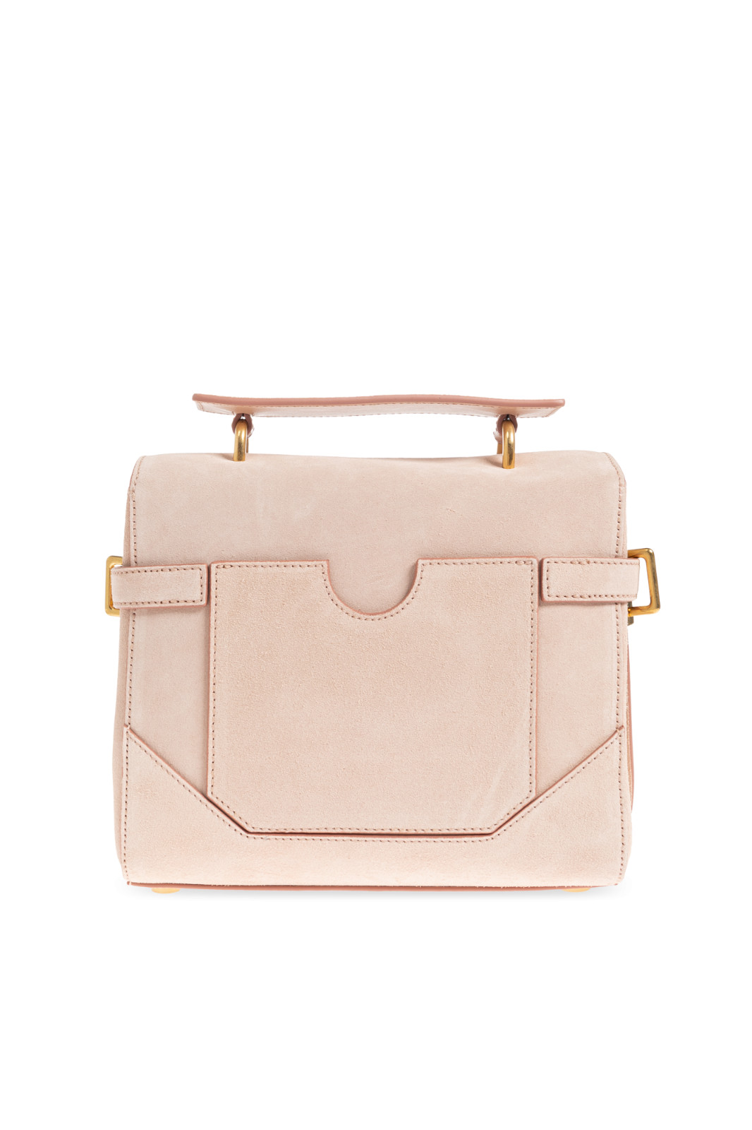 BALMAIN B-Buzz 23 Pink Suede Top Handle Bag New & Authentic image 2