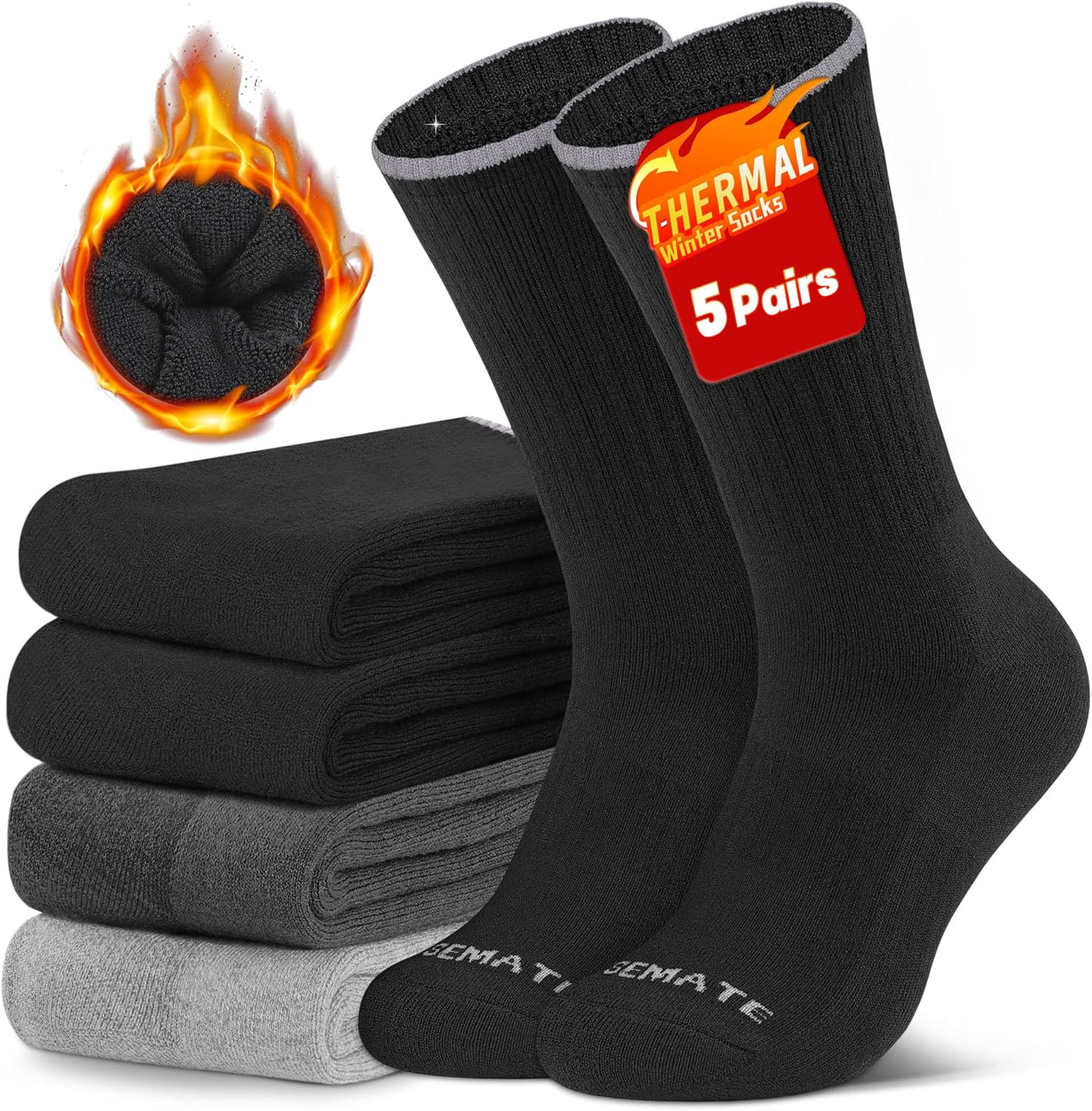 S Thermal Winter Crew Socks For Boots Thick And Warm For Cold Weather Work Hi