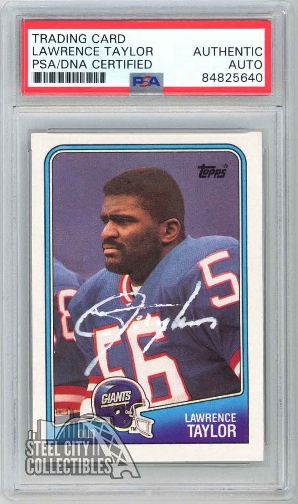 Lawrence Taylor 1988 Topps Autograph Card #285 PSA/DNA Authentic (White) (Smear)