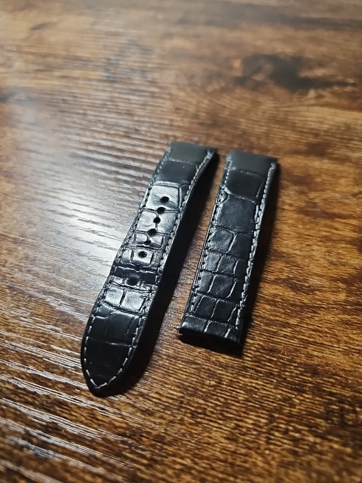 Оригинальный ремешок для часов Cartier 21/18 мм черная аллигаторская кожа KDAULABY #3 - Изображение 4 из 4