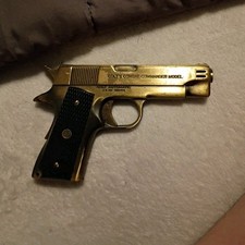 Colt Vintage Diecast Combat Commander replica lighter Gold with Black Grips