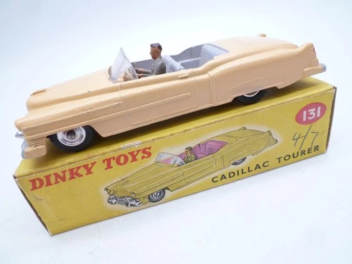 VINTAGE DINKY TOYS 131 CADILLAC ELDORADO TOURER IN ORIGINAL BOX 1962 SPUN HUB