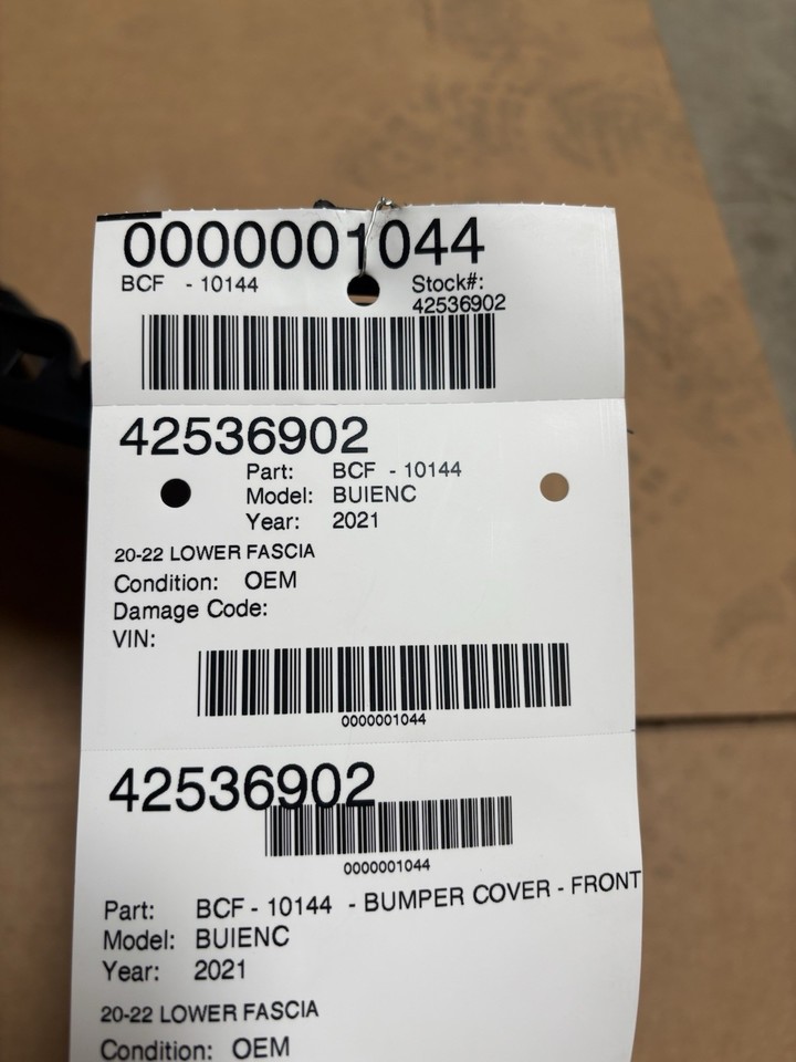 2020-2022 Buick Encore Primed Front Lower Bumper Cover GM OEM 42536902 ...