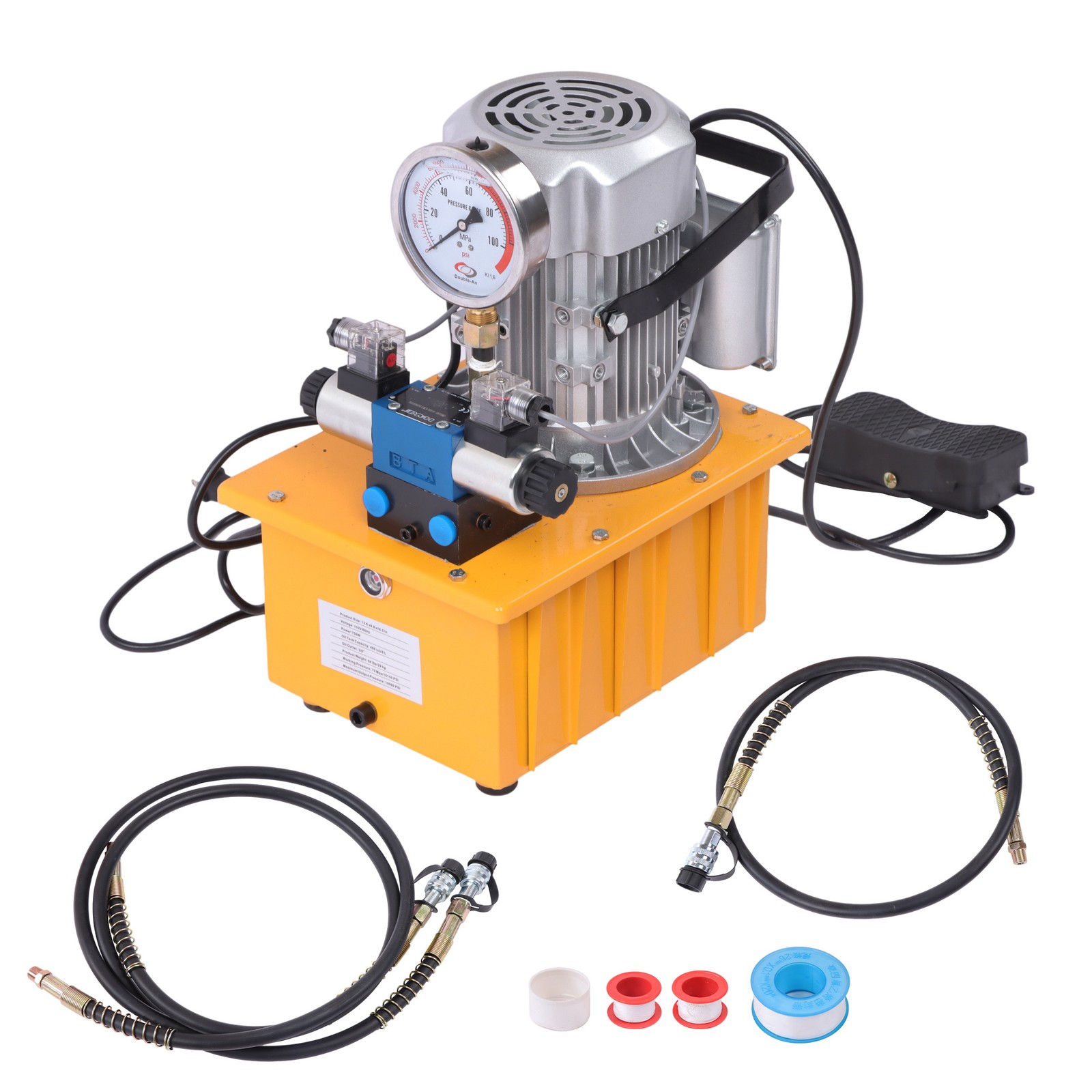 Electric Hydraulic Pump 10000 PSI Double Acting 8L Solenoid Valve 110V