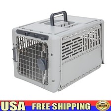 Collapsible Plastic Dog Kennel Portable Foldable Pet Carrier W/ Locking Gate New