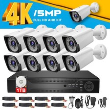 8CH H.265 5MP Lite 4K HD Outdoor CCTV Home Security Camera System Kit w/DVR 1TB