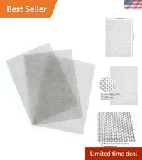 3 Pcs 12" x 8" Stainless Steel Woven Wire Mesh - 10 Mesh for Versatile Use