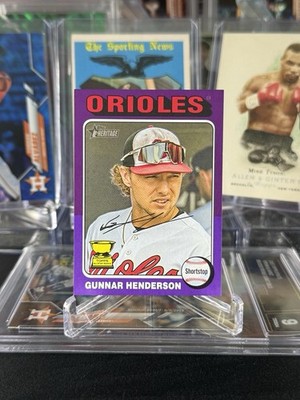 2024 Topps Heritage Mini #24 Gunnar Henderson Gold Cup Purple Border /15 SSP