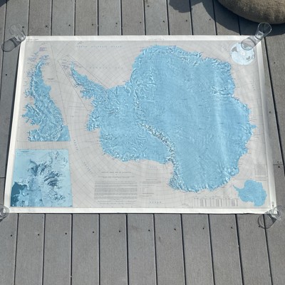 1996 Satellite Image Map Of Antartica South Pole US Geographical 40''x30'' vintage
