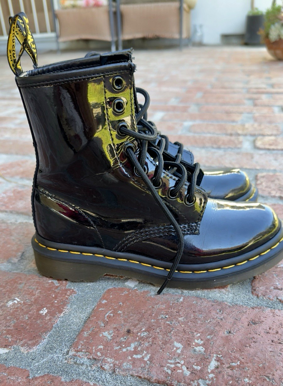 Doc Martens 1460W Black Patent (Shiny) Leather Boots - Women's US Size 5