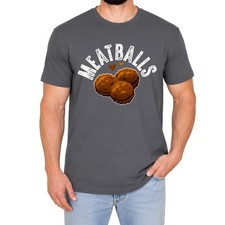 Funny Meatballs Mens T-Shirt I Eat Balls Distressed Retro Food Lover Gift