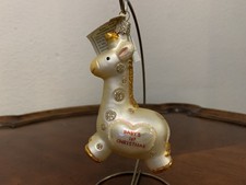 Old World OWC Blown Glass Giraffe Baby's First Christmas Ornament 4.5" WT