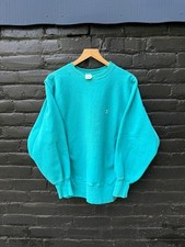 Vintage Champion Reverse Weave Teal Sweatshirt Large