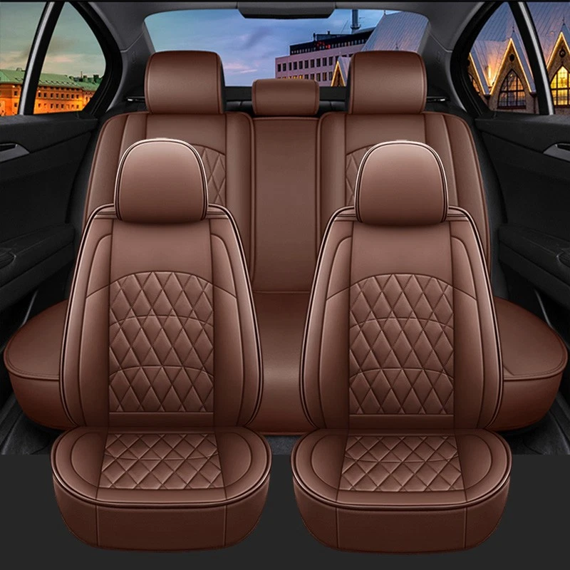 Fundas de cuero para asiento trasero delantero de coche para Volkswagen VW Golf Eos GTI ID.4 Jetta Foto 2 de 4