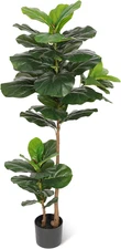 Fiddle Leaf Fig Tree Artificial Plant 4FT Tall Faux Plants Indoor Fake Ficus Lyr