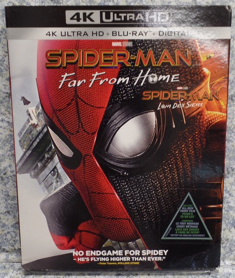 4K Ultra HD SpiderMan Far From Home + BLURAY + Slipcover NEW SEALED