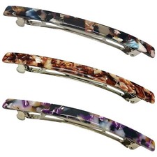 Long French Hair Barrettes 4 Inch Large Clips for Brown Black Purple