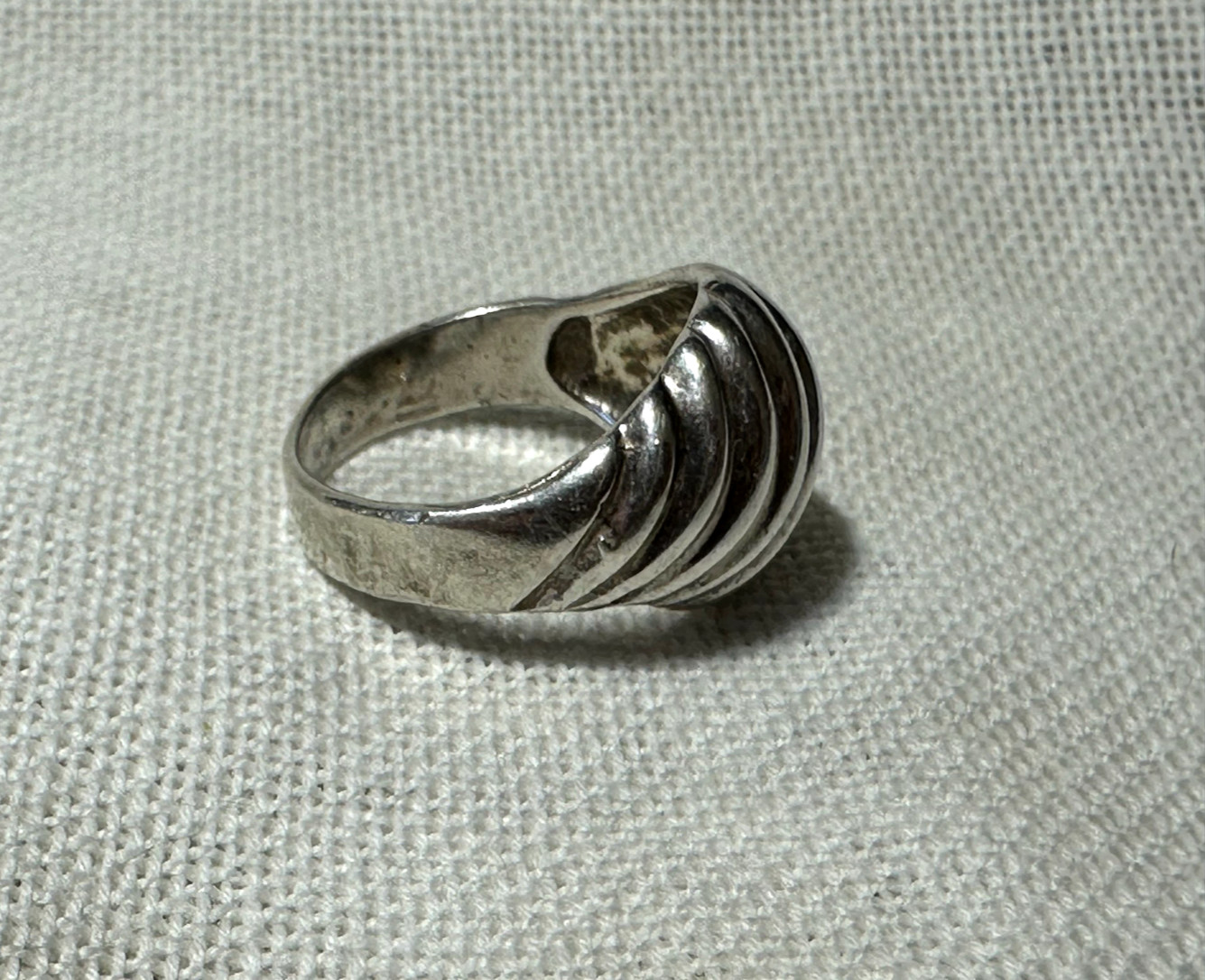 Silver handmade ring with dome style - image 2