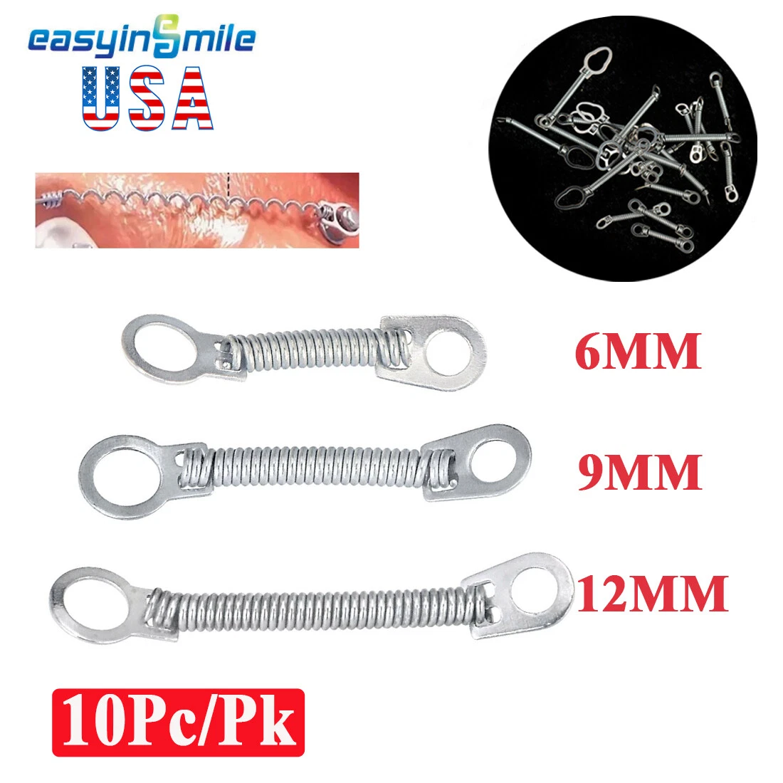 Lot De 4 Accessoires Pour Ressorts De Bobine En Niti - Orthopédie Dentaire - Neuf