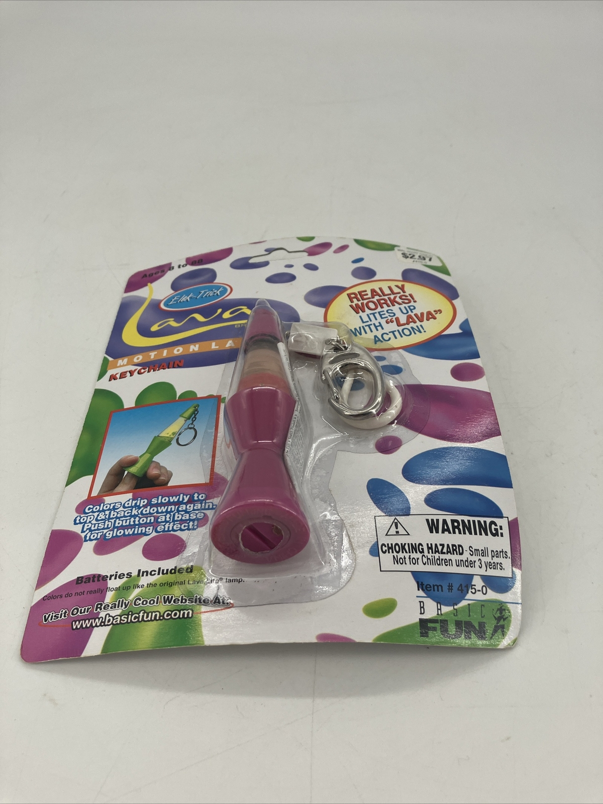 Rare 1994 Lava Lite keychain, "Elec-Trick" Basic Fun New in Package