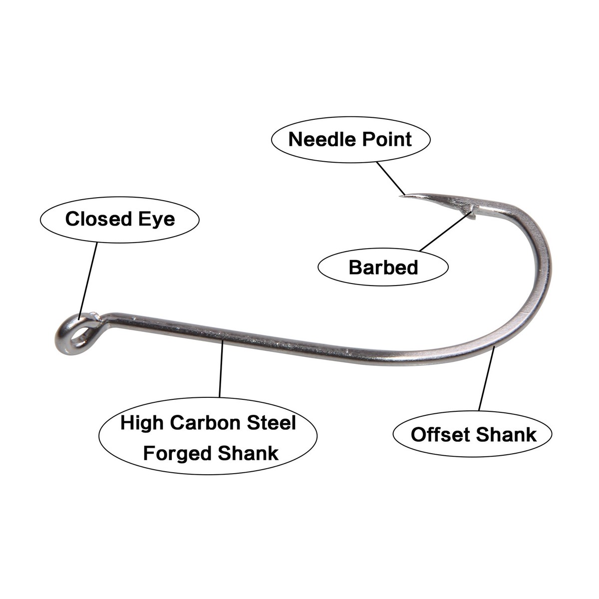 Stainless Steel Octopus Fishing Hook Long Shank 92554 Barbed Hook Size  1/0-10/0 | eBay