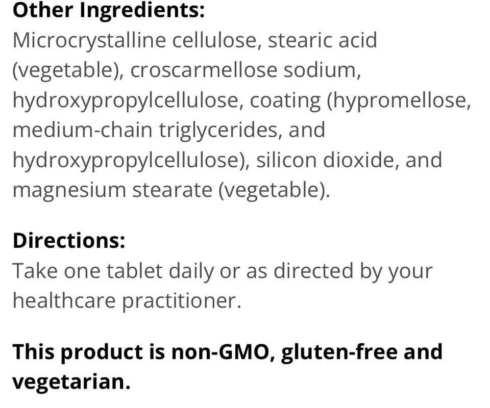 Cortico-B5B6 de Metagenics. 60 comprimidos. Salud suprarrenal y producción de energía Foto 3 de 3