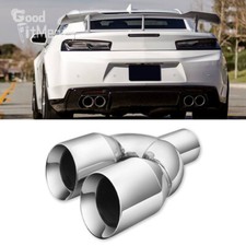 2.5" Einlass 3,5" Auslass 9,5" Doppelrohr Auspuff Spitze Für Chevrolet Camaro