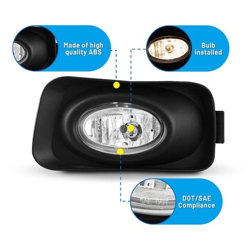 For 2003-2005 Acura TSX Fog Lights Kit Clear Lens Chrome Housing Bumper Lamps - Bild 2 von 6