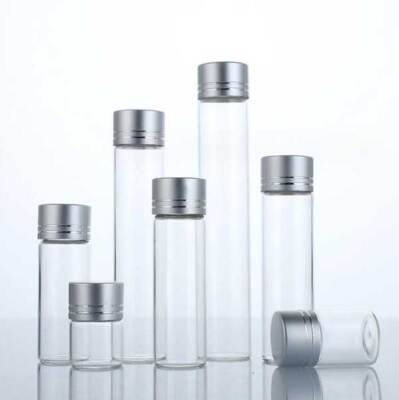 Wholesale Bulk Buy: Clear Empty Glass Bottles With Aluminum Silver Line Caps