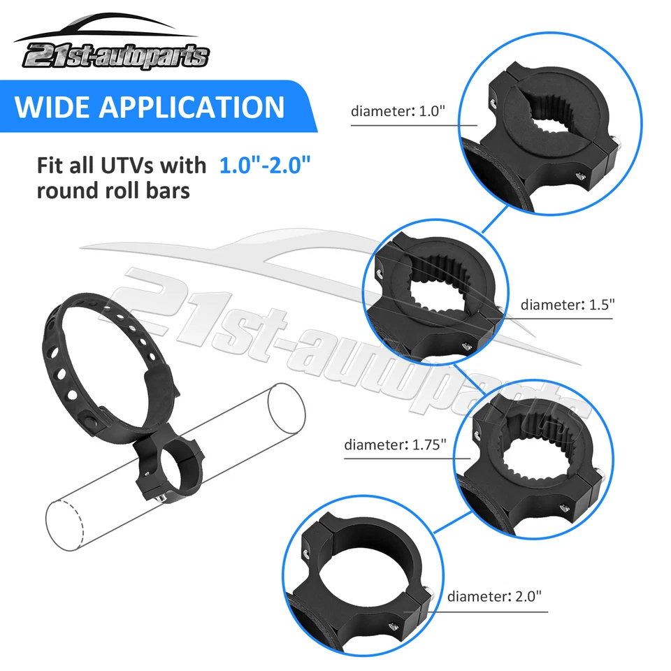 Soporte extintor negro con correas de goma de liberación rápida para Can am X3 Foto 3 de 4