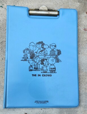 Vintage Peanuts Snoopy "The In Croud" Clipboard Binder Notepad School ...