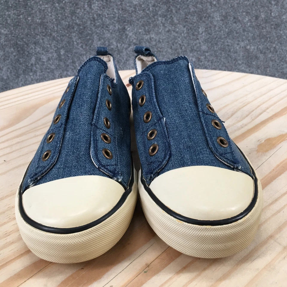 Old Navy Shoes Youth 2 Casual Slip On Sneakers Blue Round Toe Low Top Denim Foto 4 de 4