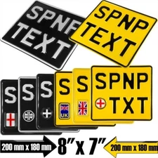 8x7 Show Pressed Number Plate Novelty Kids Door Car Motorcycle Bike 3D Gel Badge