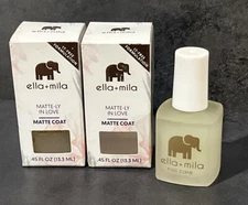 Ella + Milla Matte-ly In Love Matte Coat 0.45oz Lot Of 2 