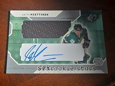 antti miettinen game used signed relic jersey autographed card nhl hockey stars