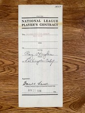 1944 CUBS: NL Contract SIGNED: Roy Hughes, D.1995 (w/ Ford Frick HOF)