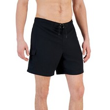 Club Room Men's Solid Quick-Dry 7" E-Board Shorts Black XL B4HP