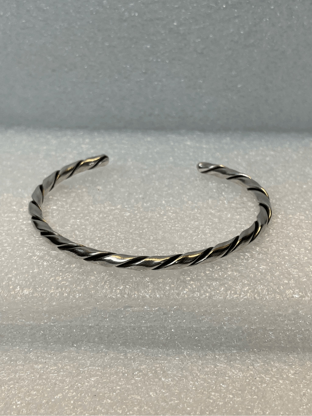 Solid Sterling Silver Lasso Twisted Cuff Bangle B… - image 2