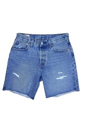 LEVI'S 501 Shorts Sz 27 Premium Denim BIG E Button Fly High Rise Raw Hem Western