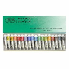 WINSOR  NEWTON Professional Water Colours 18 Color Set 5ml Tubes NEW