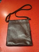 ili New York Medium Canada Bag Crossbody Soft Leather Messenger Raw Edge EUC