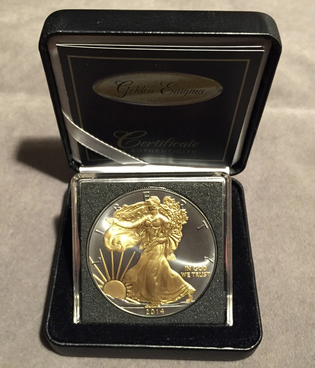 1oz 2014 Silver Eagle Walking Liberty-Golden Enigma Coin