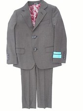 Boys T.O. Brown Jacket  Pants 2PC. Suit Slim Sizes 4 - 7